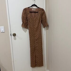 Christy Dawn Floral Dress with Earthy Tones